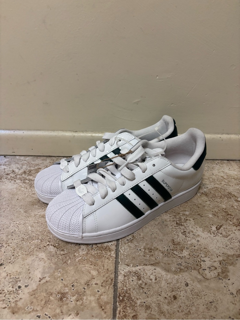 adidas Superstar II Cloud White Collegiate Green JR7314 Men's Size 11